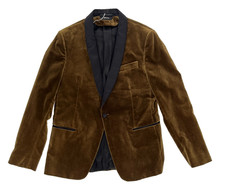 Zegna Men's Forest Green Velvet Blazer IT 53