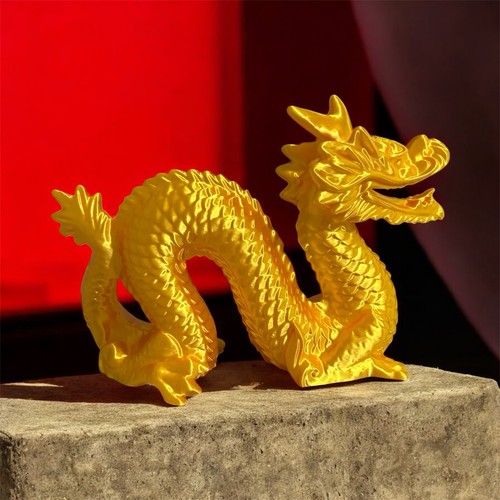 Golden dragon figurine statue - dragon,