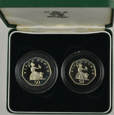 1997 UK 50 PENCE 2 x SILVER