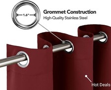 Blackout Curtains Thick Thermal Energy Saving Ready Made Pair Eyelet Curtain UK