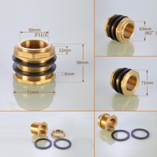 1 Pcs Brass Bulkhead Fitting Male Water Tank Connector Theaded With Rubber Rings