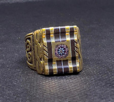 VTG Vintage Brass Stone Men's