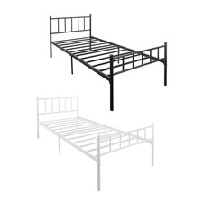 1x 3ft Single Metal Bed Frame with Headboard Footboard Under-Bed Storage