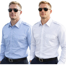 Men Pilot Shirts Long Sleeves