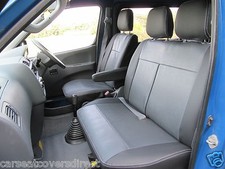 TOYOTA HIACE Black & Grey Leatherette VAN SEAT COVERS UK Made High Quality