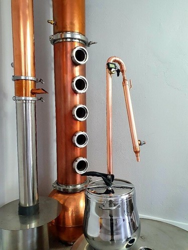 Copper micro pot still - copper, mm