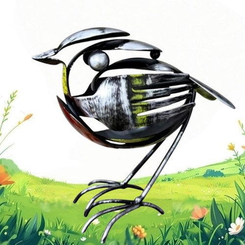 Robin scrap metal art - metal,