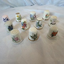 Vintage Thimble Lot 11 Pc