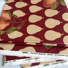 Vintage Liberty GARDEN MARKET Pears Glazed Cotton Fabric W54" x 2.6 M UNUSED