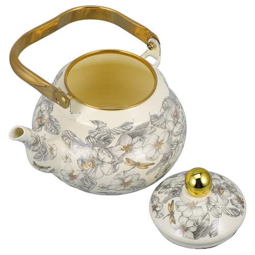 Vintage enamel tea kettle - vintage,