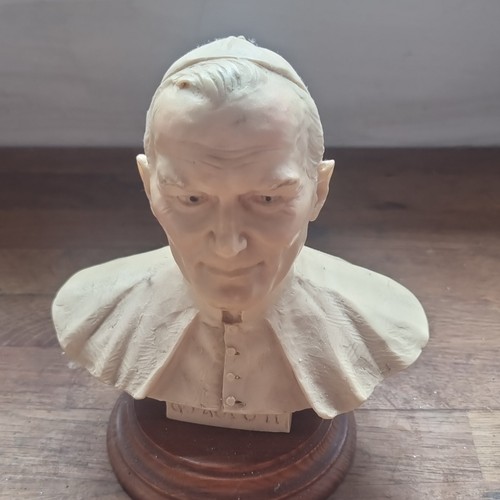 Alabaster bust pope - alabaster, paul