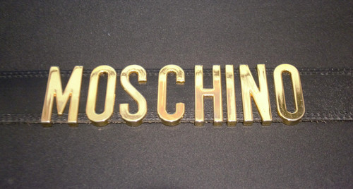 Moschino black leather belt - moschino,