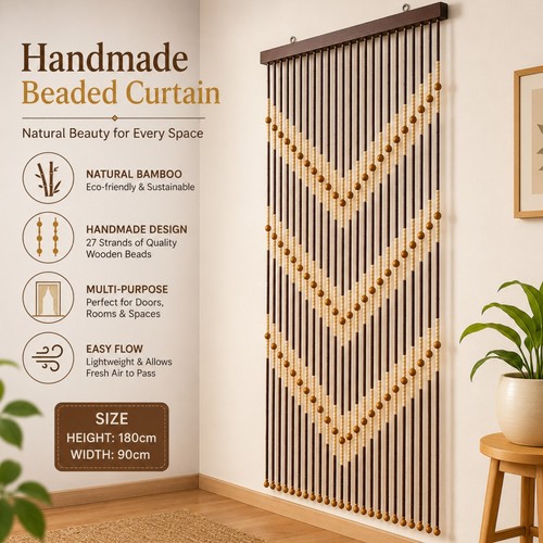 Bamboo beaded door - beaded,