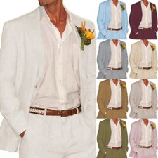 Men 2 Piece Linen Suit
