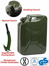 20L Metal Jerry Can Green Car Storage Fuel Petrol Diesel Container & Flexi Spout