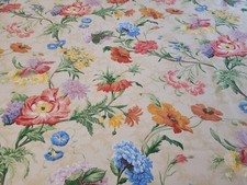 SANDERSON RARE VINTAGE RETRO GARDEN AVENING FLORAL  LINEN Fabric 2.8mt NEW