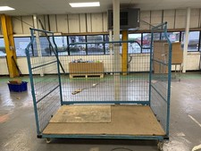Large 3 sided Heavy Duty  roll cage with wheels Warehouse Trolley Cage -Used