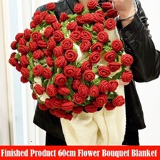 60cm Rose Bouquet Blankets Crocheted Baby Blanket Flower Bouquet Blanket  Gifts