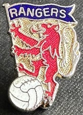RANGERS FC Vintage 1970s 80s badge Maker COFFER LONDON Brooch pin 19mm x 27mm