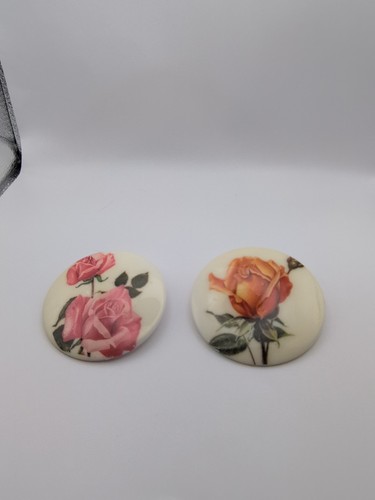 Vintage floral rose brooches - floral,