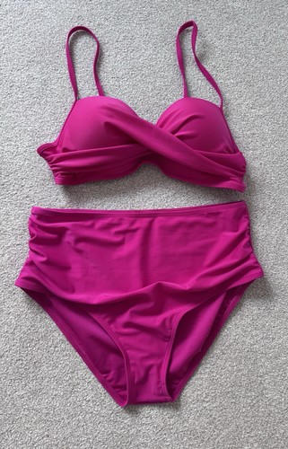 Pink high waisted - clasp, bikini