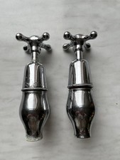 NICKEL GLOBE BATH TAPS USED 1920S? PERIOD GREAT CONDITION 