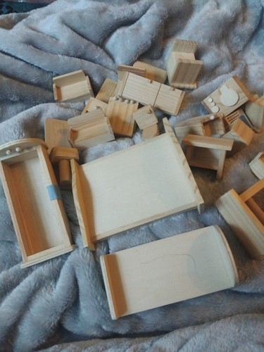 Dolls house wooden furniture - wooden,