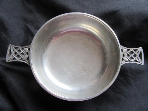 Scottish pewter celtic quaich - pewter,