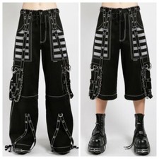Gothic Black & White Tripp Pant Bondage Punk Rock Dead Threads Baggy Pant