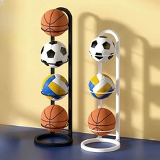 Basketball Storage Rack Indoor Stand Football Volleyball Holder Metal Ball Shelf