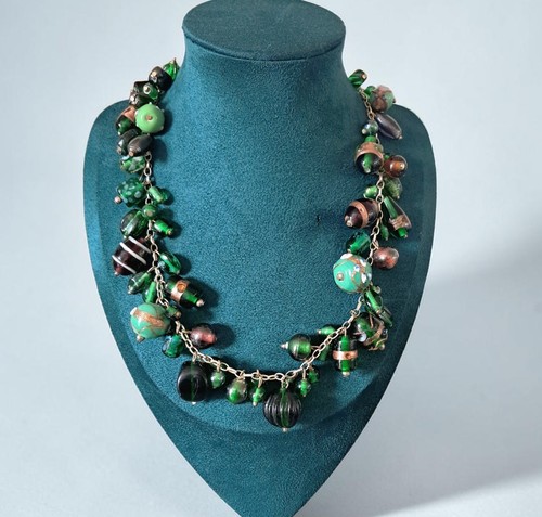 Vintage silver necklace with - vintage,