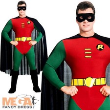 Robin Mens Fancy Dress Batman Movie Comic Adult Superhero Cosplay Costume Outfit