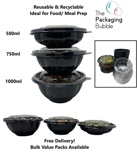 Black plastic salad - black,