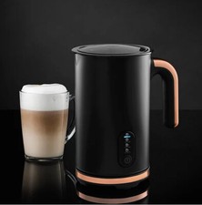 Debranded Milk Frother Black & Rose Gold Milk Frother 150ml LED Touch Control