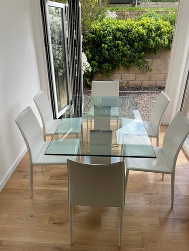 Hulsta glass and white dining - glass,