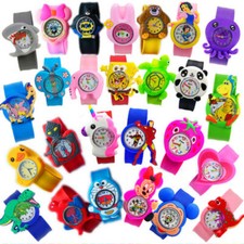 Kids Boys Girls Children Super Hero Snap On Slap Watch Quartz Analogue Watches