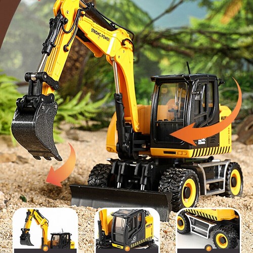 Diecast wheeled excavator - wheeled,