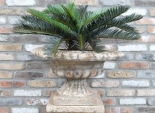 Stone Effect Cream Fluted Urn