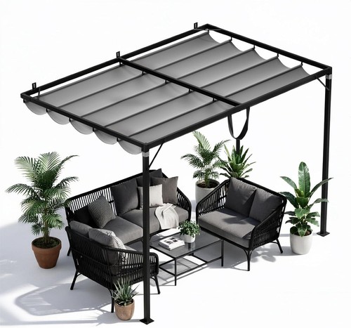 Wall mounted pergola 5x10ft - mounted,
