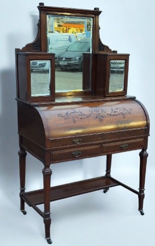 Victorian satin walnut roll - victorian,