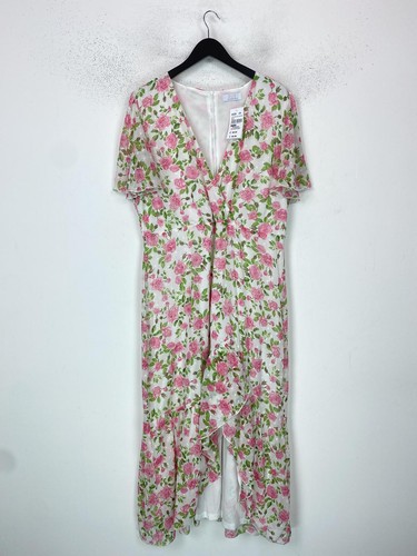Quiz white floral long - white,