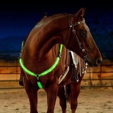 LED Horse Breastplate Harness Nylon Night Safety Light USB Recharge Riding