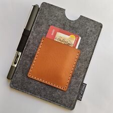 Felt sleeve compatible with Microsoft Surface Duo / Duo 2 with LEATHER pocket