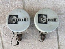 2 ANTIQUE CIBIE OSCAR+ HEADLIGHTS WITH YELLOW FOG LAMP LENS COVERS