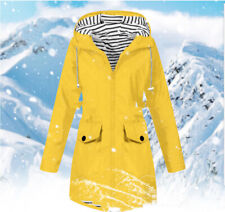 Womens Waterproof Raincoat Ladies Outdoor Wind Rain Forest Jacket Plus Size Coat