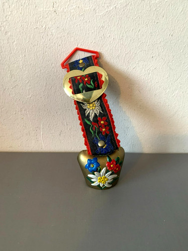 Small swiss austrian metal cow - metal,