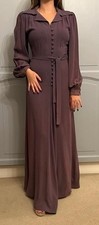 Vintage Ossie Clark 1970's Light Purple/Mauve Full Length Crepe Dress