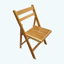 Folding Wooden Slatted Chair -