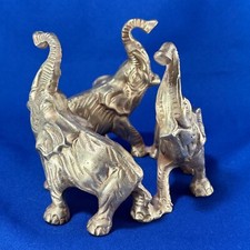 Brass elephant ring heavy pedestal figurine stand for orb carving crystal ball