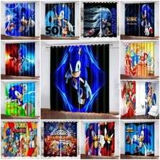 Kids Sonic The Hedgehog 3D Thick Blackout Curtains Thermal Ring Top Eyelet Gift